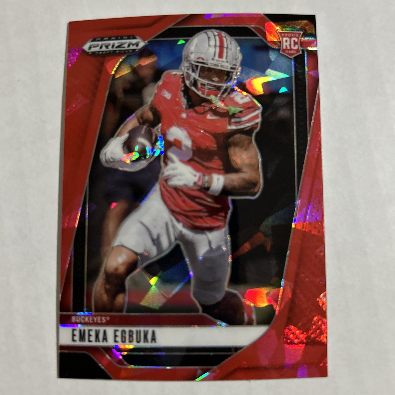 Emeka Egbuka #85 Red Cracked Ice (RC)