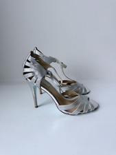 Betsey Johnson Women  s 10 Debuts Bridal Heels Silver Party Occasions