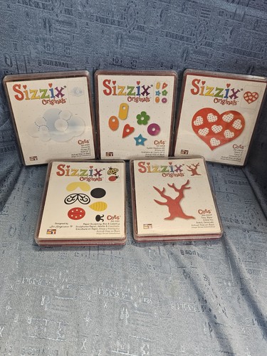 Lot Of 5 Mixed Sizzix Dies Original Dies Includes All Different Shapes
