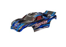 Traxxas 3721-BLUE Blue Clipless Body: Rustler: Rustler 2WD BL-2s