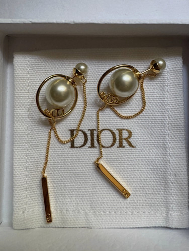 DIOR Tribales Timeless Pearl Dangle Earrings Authentic in Box