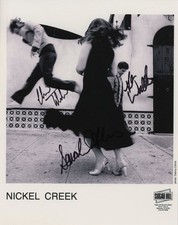 Nickel Creek- Signed Record Label Photograph by 3 Band Members