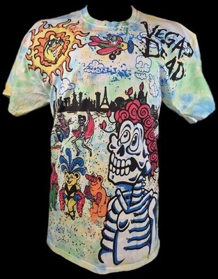 New  Liquid Blue Gonzo VEGAS Dead Sphere Love Modern T-shirt L GRATEFUL DEAD