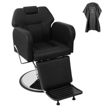 Barber Chair Hydraulic Salon Chair 360° Swivel Reclining Styling Chair Beauty