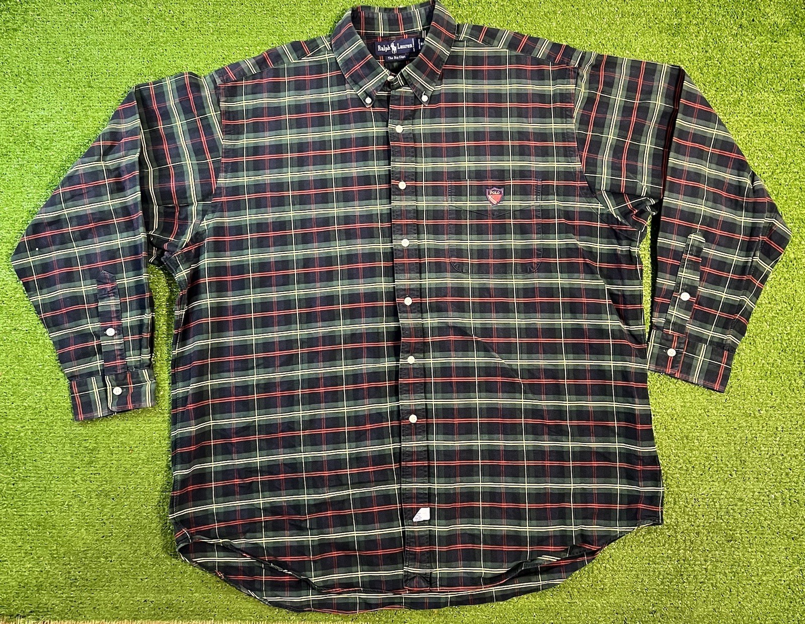 Vintage Polo Ralph Lauren XL Button Down The Big Shirt 90s Oversized Shirt Plaid