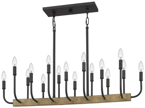 Quoizel Coda 39" Wide Matte Black 16-Light Island Chandelier - Picture 3 of 7