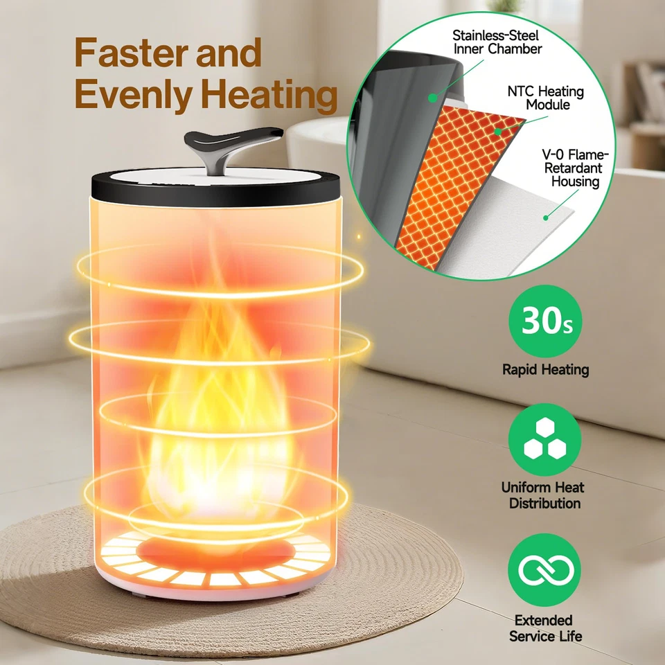 Calentador de toallas de baño 20L cubo apagado automático calentador de toallas, regalo de Navidad Año Nuevo Foto 3 de 4