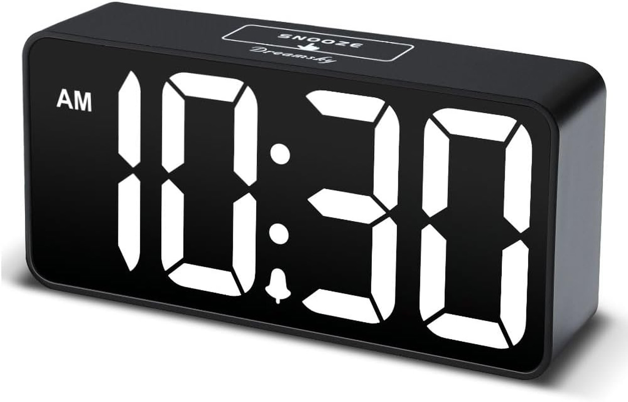 Small Digital Alarm Clock for Bederoom, Large Big Numbers Display with Dimmer fo
