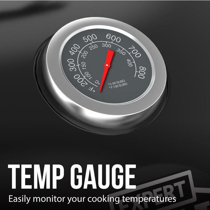 22.5in Charcoal Kettle Grill Outdoor Cooking Ash Catcher Heat Gauge Storage Rack