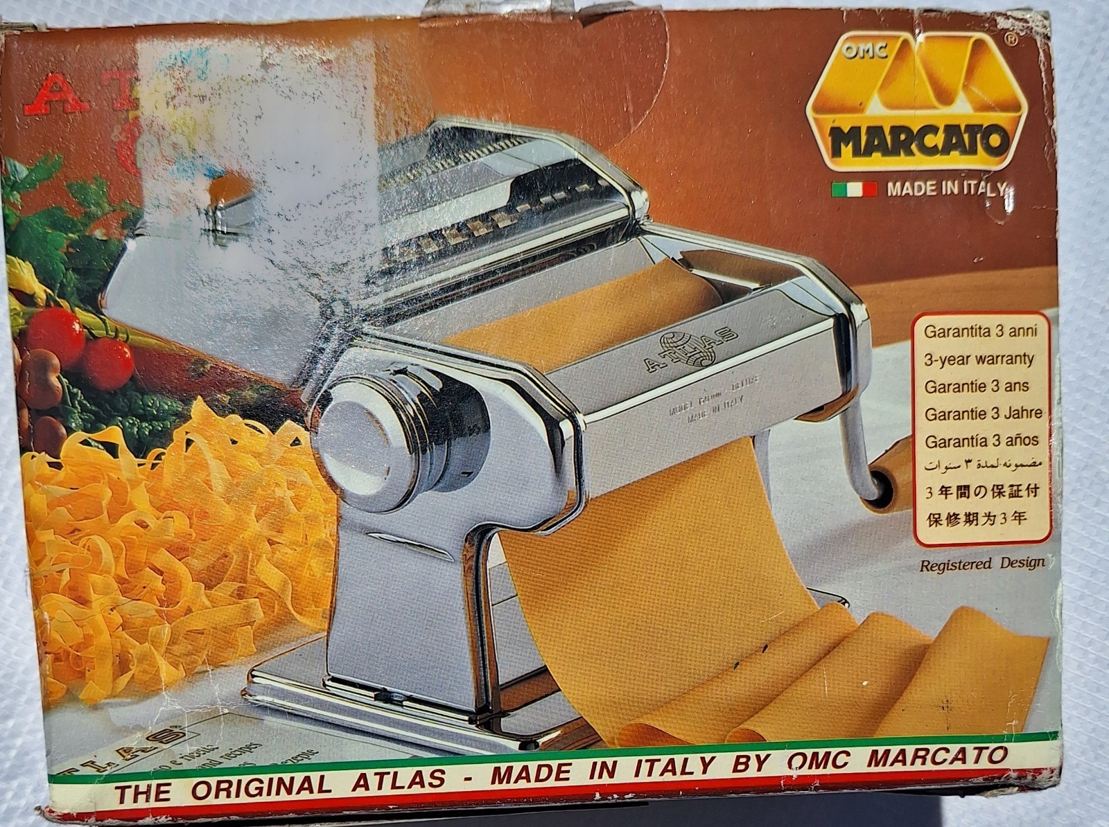 Marcato 150 mm Deluxe Hand Crank Pasta Maker Made In Italy /