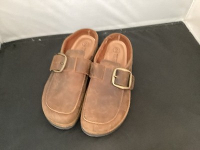 White Mountain Bueno Footbeds Clog Mules Slip On Brown Leather Women's Size 10