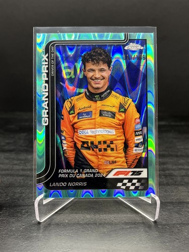 2025 Topps Chrome Formula 1 F1 Lando Norris Aqua RayWave 011/199 #130