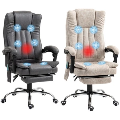 VINSETTO Bürostuhl mit Vibrationsmassage, Ergonomisch Schreibtischstuhl mit Liegefunktion