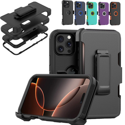 For iPhone 16 Pro Max 16 Pro 16 Plus 16 Case Shockproof Rugged Heavy Belt Clip