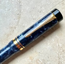 SALE! PARKER  Duofold Centenial (der Große), blau marmoriert + Buch