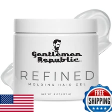 Gentlemen Republic 8oz Refined Hair Gel - 24Hr Shine & Hold, Alcohol-Free