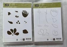 Stampin Up! “Awash With Flowers”120549 Set 1 & 2, 18 Stamps, Creative Shapes.