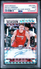2024 Mosaic Rookie Season Ticket Auto Pelle Larsson RK SSN Var White PSA 9 /25