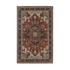 4'x6'2" Auburn Red Antiqued Fine Heris Hand Knotted New Zealand Wool Rug 92826