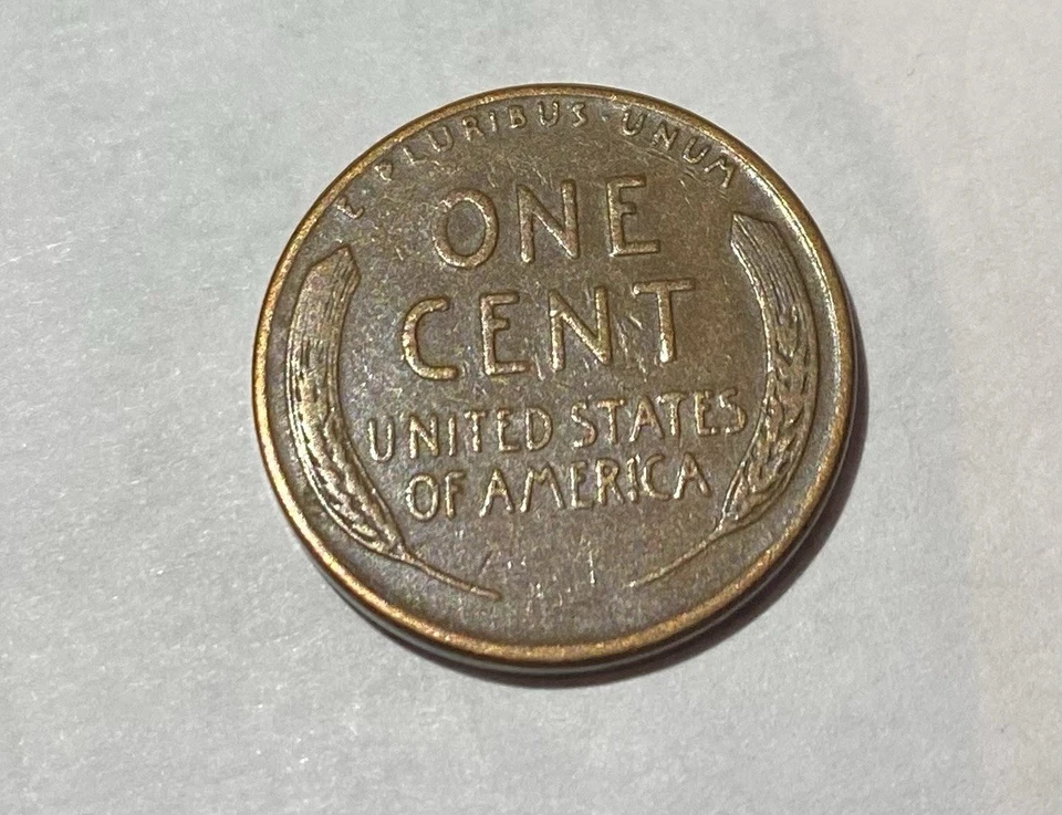 1957 D Rainbow Toned Lincoln Wheat Cent Penny Error Filled B Lustre - Image 2 of 2