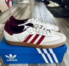 Men's Adidas Originals Samba OG Shoes - White Better Scarlet Shadow Red JI3201