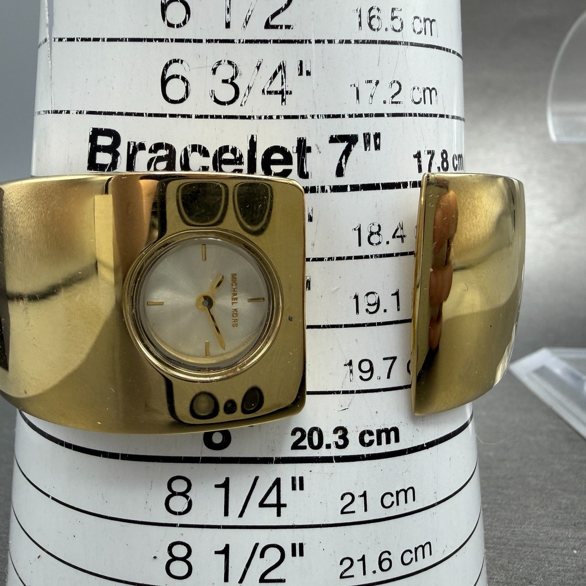 Michael Kors MK4313 Wilkie Tortoise Acetate Cuff Bangle Watch Gold‑Tone Ladies Michael kors Bangle Watch Women 28mm Champagne Dial Gold  main image 3