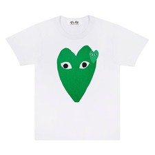 COMME DES GARCONS PLAY GREEN HEART T-SHIRT - White - AZ-T060-051-1