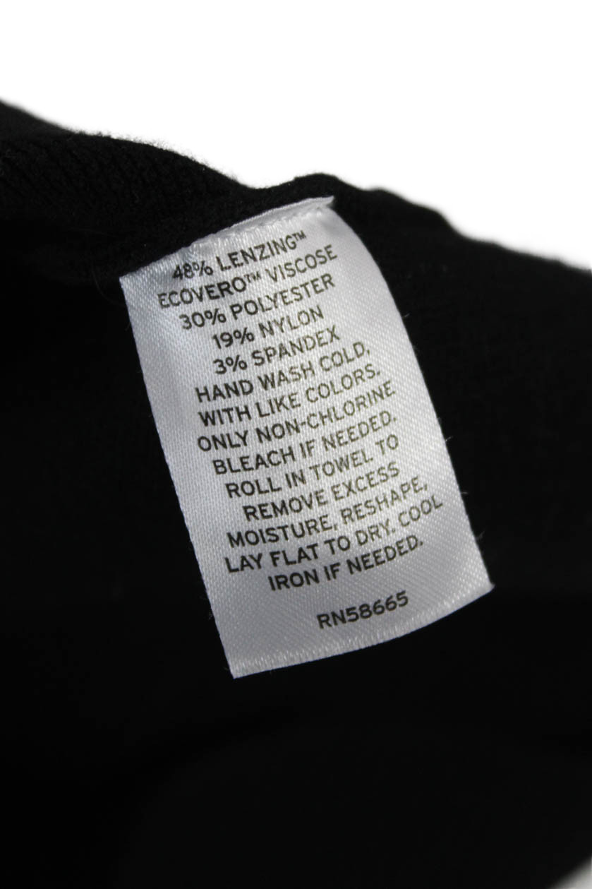 Open Edit Womens Basic Black Square Neck Sleevele… - image 5