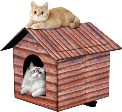 Outdoor Cat House Cat House for Outdoor and Indoor Use - Waterproof Shelter for