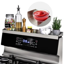 30" Stainless Steel Magnetic Stove Top Shelf Organizer Spice Rack