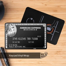 AMEX Black Card Business Classic Tesla Keycard Decal