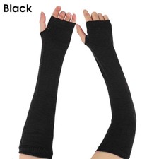 Long Fingerless Gloves Arm Warmers Elbow Length Gloves Winter Thermal Mittens