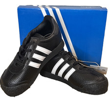 Size 9K Kids Boys Girls Adidas Samoa I Shoes Black And White Youth Unisex New