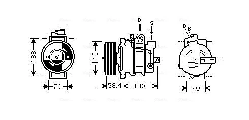 COMPRESSOR AIR CONDITIONING AIAK274 FOR AUDI A4/B6/Convertible/B8/Allroad/B7 - Image 2 of 4