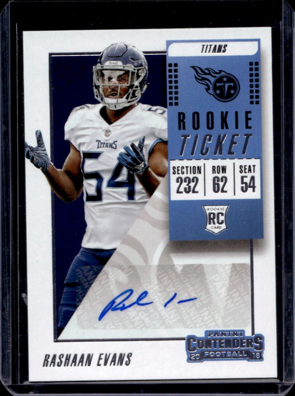 Rashaan Evans Panini Contenders #155 Autograph