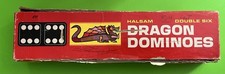 Halsam Dragon Dominoes Wooden Double Six 28 Pieces No. 622 Vintage Complete Set