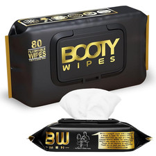 80 Flushable Wipes for Men and Women - Wipes for Adults, Infused with Vitamin E