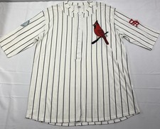 St Louis Cardinals Vintage Style (1928) SGA Pinstripes 1/2 Button Jersey Mens XL