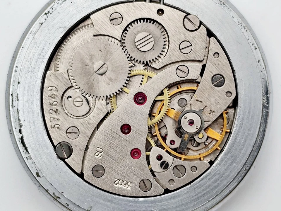 MOLNIJA 3602 Pocket Watch Vintage Molniya Mechanical Red Dial USSR Serviced - Image 4 of 4