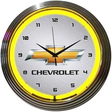 Neon Clock "CHEVROLET BOWTIE" (NE-8CHVYY) (DS)