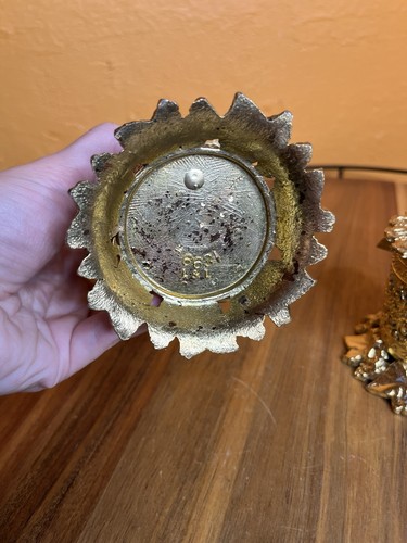 Juego de encendedores de mesa ventiladores dorados vintage - Imagen 6 de 6