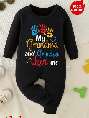 Strampler  My Grandma and Grandpa Love Me    100% Baumwolle, 12-18 Monate