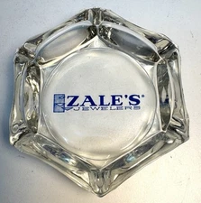 Vintage Zales Jewelers Clear Glass Think Heavy Duty Ashtray
