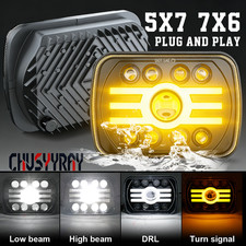 fit Chevrolet C10 C20 C30 K10 K20 K30 7x6 5x7" inch LED Headlight High-Low Beam
