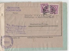 162957) Bizone AM-Post Nr. 15 (2) auf Zensur-Blg M&uuml;nster 1946