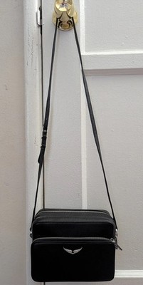 Zadig & Voltaire Women s Black Leather XL Boxy Camer Bag 