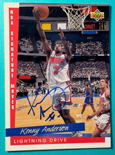 SIGNED KENNY ANDERSON 1993 AUTO UPPER DECK NBA SIGNATURE MOVES CARD - CELTICS