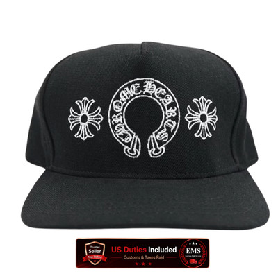 Chrome Hearts Horseshoe Denim Baseball Hat Black - Brand New