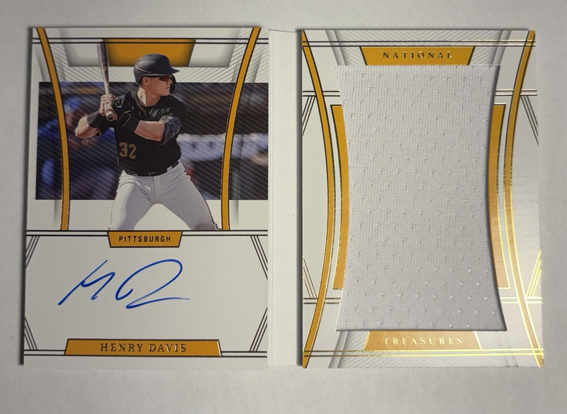 Panini 2023 National Treasures Baseball Henry Davis Auto Patch PSB-HD 28/99