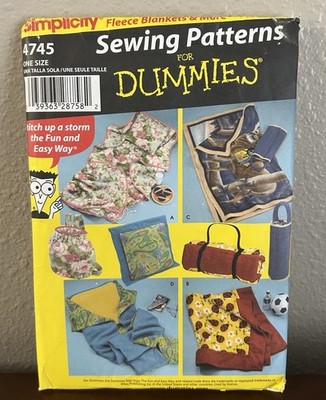 Simplicity Pattern Sewing For Dummies Fleece Pillows Quilt Blanket Carry Bags UC